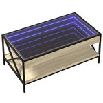 vidaXL Table basse avec LED infini chêne sonoma 90x50x38 cm
