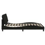 vidaXL Cadre de lit avec LED sans matelas noir 140x190 cm tissu