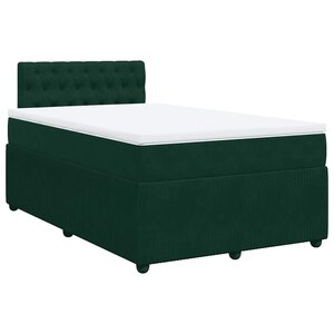 vidaXL Sommier à lattes de lit et matelas Vert foncé 120x200cm Velours