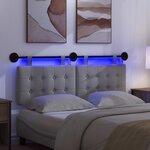 vidaXL Tête de lit suspendue Avec lumière LED Gris clair Tissu
