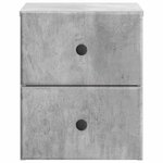 vidaXL Cabinet de chevet mural 2 pc Gris béton 34 5 x 33 x 40 cm