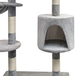 vidaXL Arbre à chat avec griffoirs en sisal 125 cm Gris
