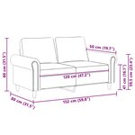 vidaXL Canapé à 2 places Rose 120 cm Velours