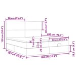 VidaXL Cadre de lit ottoman avec matelas noir 180x200cm velours