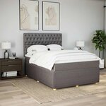 vidaXL Sommier à lattes de lit avec matelas Taupe 140x200 cm Tissu