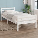 vidaXL Cadre de lit sans matelas blanc bois massif 100x200 cm
