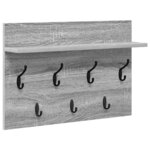 vidaXL Porte-manteau mural avec étagère Sonoma gris 60 x 40 x 12 cm