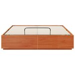 vidaXL Cadre de lit ottoman Brun Ciré 140 x 200 cm Pin massif
