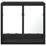 vidaXL Armoire à miroir de salle de bain noir bois d’ingénierie