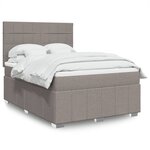 vidaXL Sommier à lattes de lit avec matelas Taupe 140x200 cm Tissu