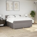vidaXL Sommier à lattes de lit avec matelas Taupe 180x200 cm Tissu
