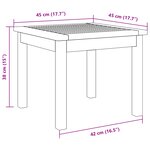Table d'appoint vidaXL 45x45x38 cm en bois massif d'acacia