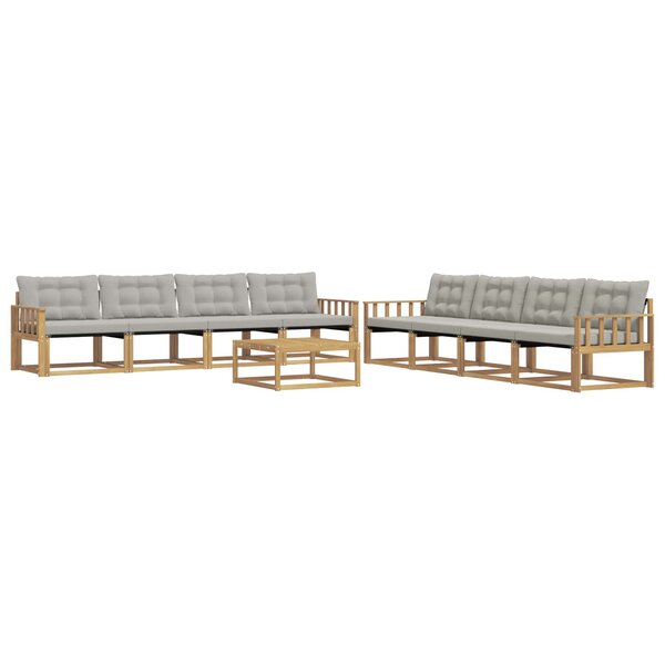 vidaXL Ensemble de canapés d'extérieur 9 pc Blanc et gris clair