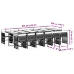 vidaXL Ensemble à manger de jardin avec coussins 13 Pièces marron rotin