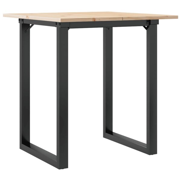 vidaXL Table à manger cadre en O 60x60x75 cm bois de pin massif acier