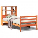 vidaXL Lit bibliothèque sans matelas cire marron 90x190 cm bois massif