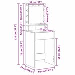 vidaXL Coiffeuse Bois Ancien 50 x 41 x 135 cm Bois d'ingénierie