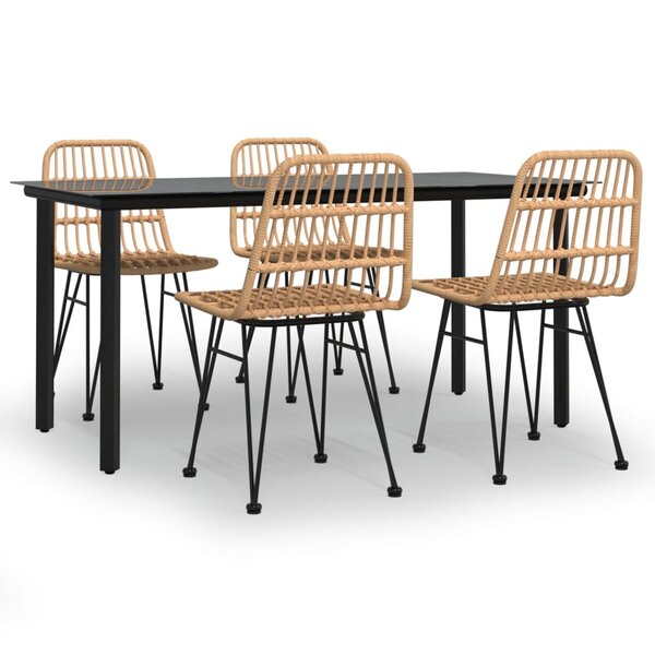 vidaXL Ensemble à manger de jardin 5Pièces Résine tressée