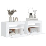 vidaXL Tables de chevet 2 Pièces avec LED Blanc 60x35x40 cm