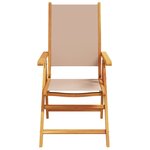 vidaXL Chaises inclinables de jardin lot de 4 taupe tissu bois massif