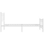 vidaXL Cadre de lit métal avec tête de lit/pied de lit blanc 107x203cm