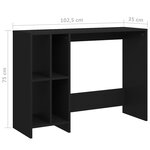 Bureau table poste de travail meuble d'ordinateur informatique étude d'ordinateur portable bois d'ingénierie noir 02_0023761