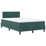 vidaXL Lit à ressorts avec matelas Vert foncé 120 x 190 cm Velours