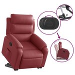 vidaXL Fauteuil inclinable Rouge bordeaux Similicuir