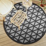 vidaXL Tapis d'extérieur noir Ø160 cm PP