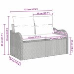 vidaXL Canapé de jardin avec coussin Gris 121 x 62 x 69cm polyrotin