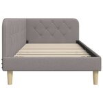 vidaXL Cadre de lit d'angle avec tête de lit Taupe 90 x 190 cm tissu