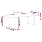 vidaXL Table à manger marron clair bois de chêne massif rectangulaire
