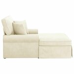 vidaXL Chaise lounge avec jupe avec coussin Crème 91 x 157 x 91 cm