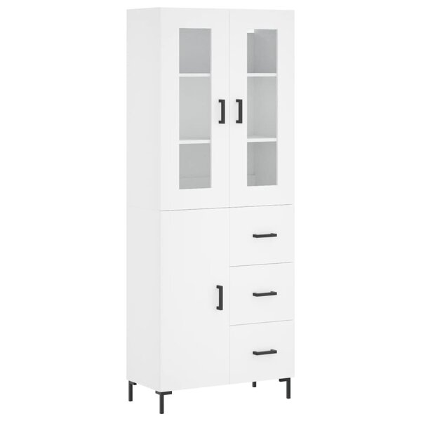 vidaXL Buffet haut Blanc 69 5x34x180 cm Bois d'ingénierie