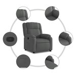 vidaXL Fauteuil inclinable Gris foncé Tissu