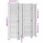 vidaXL Cloison de séparation 4 panneaux blanc bois de paulownia massif