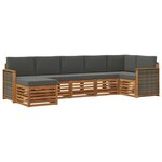 vidaXL Ensemble de canapé d'angle 6 Pièces Naturel et Anthracite