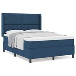 vidaXL Lit à ressorts avec matelas Bleu 140 x 200 cm tissu