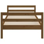vidaXL Cadre de lit sans matelas marron miel 75x190 cm bois pin massif