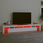 vidaXL Meuble TV avec lumières LED Blanc 260x36 5x40 cm