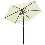 vidaXL Parasol de jardin à 3 niveaux avec mât en aluminium sable 2 5 m
