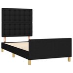 vidaXL Cadre de lit avec tête de lit Noir 90x200 cm Tissu