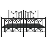 vidaXL Cadre de lit métal sans matelas avec pied de lit noir 135x190cm