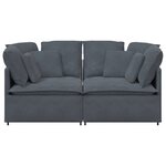 vidaXL Canapé modulaire avec coussins en velours gris foncé