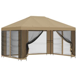 vidaXL Abri de jardin avec parois 4 × 3 m Beige Polyester et Acier
