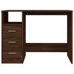 Bureau table poste de travail meuble d'ordinateur informatique étude avec tiroirs chêne 102 x 50 x 76 cm bois d'ingénierie brun 02_0023467