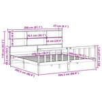 vidaXL Lit bibliothèque sans matelas blanc 200x200 cm bois pin massif