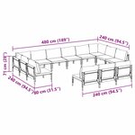 vidaXL Ensemble de canapé de jardin 13 Pièces Anthracite Acier