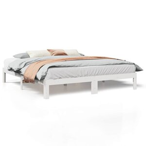 vidaXL Cadre de lit sans matelas blanc 160x200 cm bois de pin massif