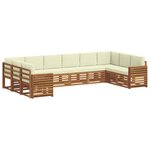 vidaXL Ensemble de canapés d'extérieur 10 pc Naturel et Crème